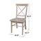 International Concepts Set of 2 X-Back Chairs with Solid Wood Seats, Washed Gray Taupe C09-613P - alternate 9